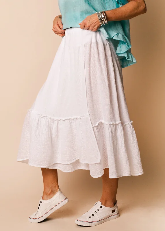 Elva Linen Skirt in White