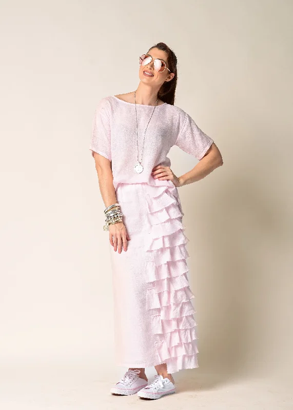 Eve Linen Skirt in Blush