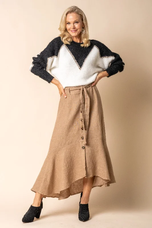 Jayne Linen Skirt in Desert