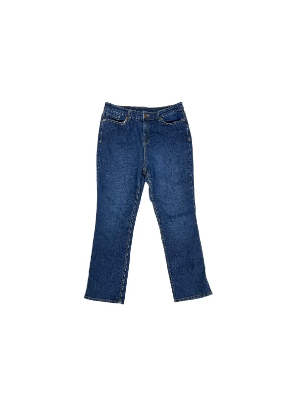 Jeans Straight By Christopher And Banks In Blue Denim, Size: 12p