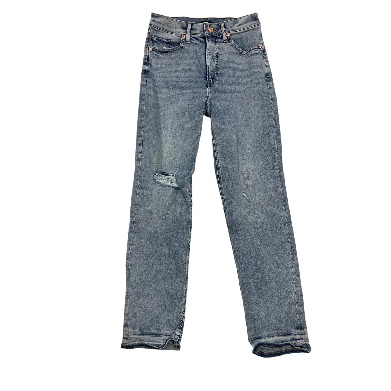 Jeans Straight By Express In Blue Denim, Size: 4