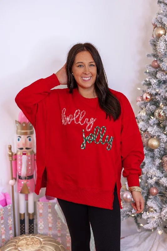 Holly Jolly Red Knit Pullover