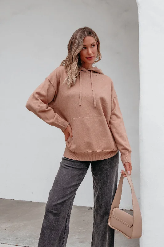 Light Brown Cashmere Hooded Sweater | Pre Order