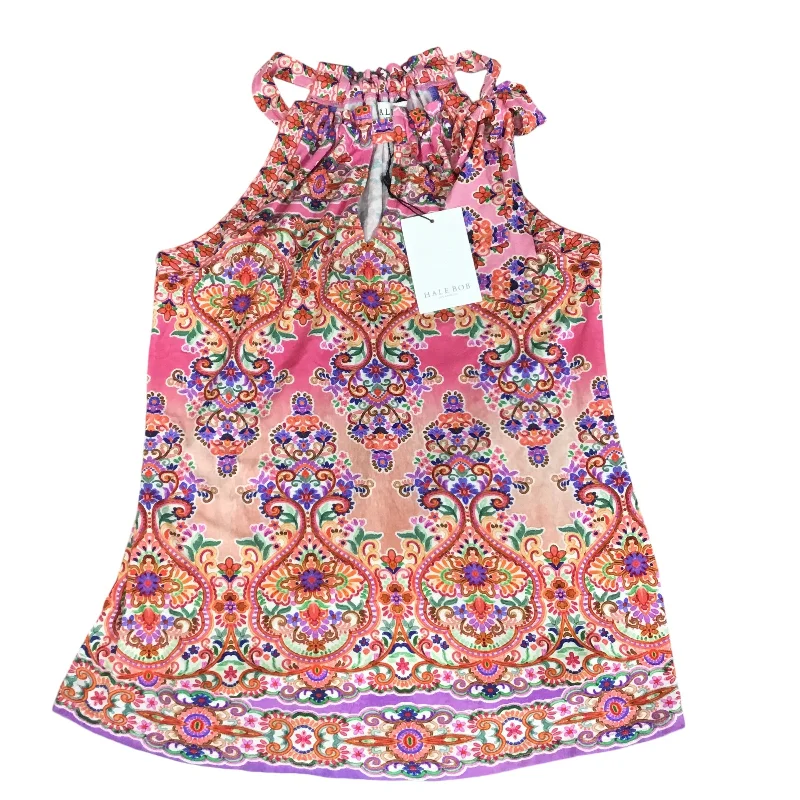 Top Sleeveless By Hale Bob In Pink & Purple, Size: S