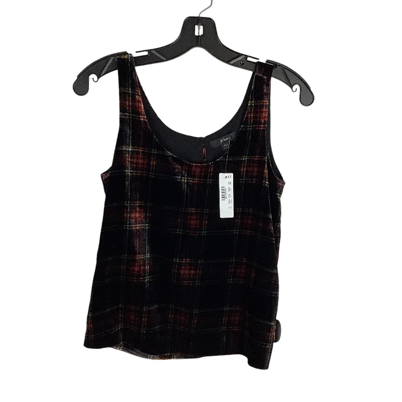 Top Sleeveless By J. Crew In Plaid Pattern, Size: 00