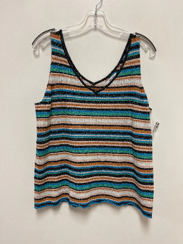 Top Sleeveless By Nine West In Multi-colored, Size: Xl