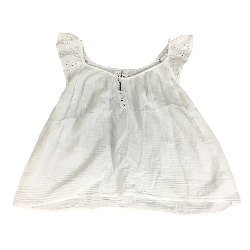 Top Sleeveless By Velvet By Graham & Spencer In White, Size: L