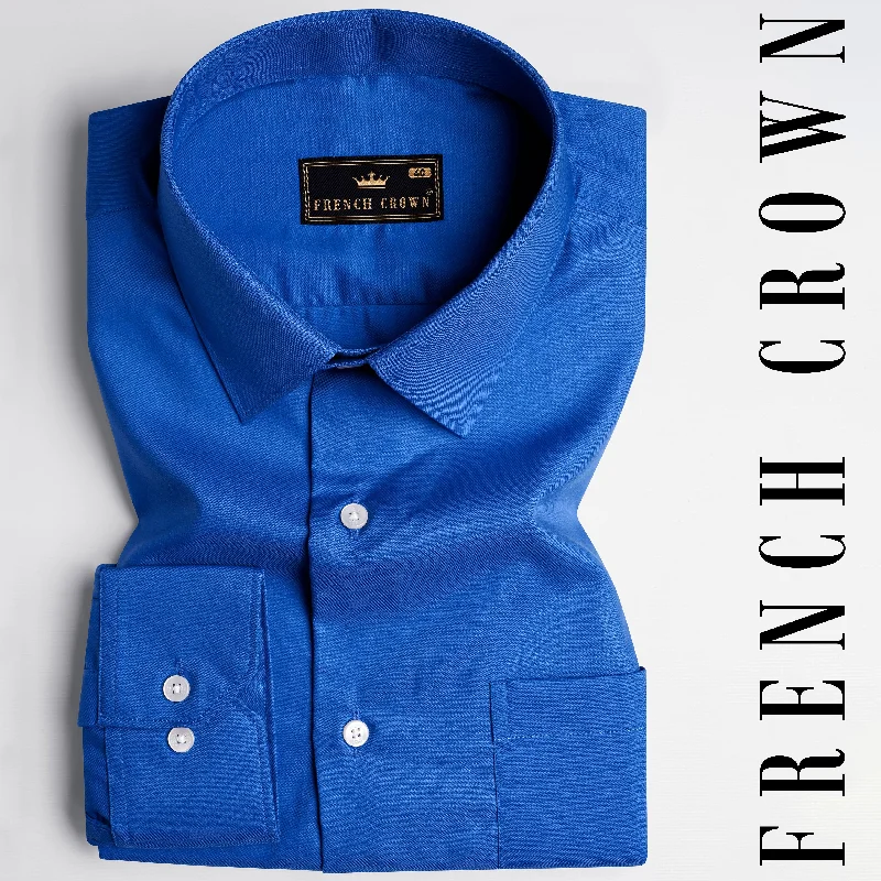 Tory Blue Twill Premium Cotton Shirt