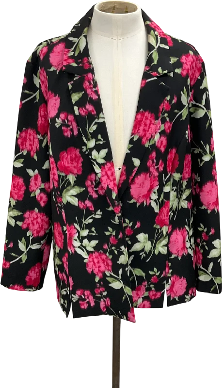 ASOS Black Flower Print Blazer UK 24