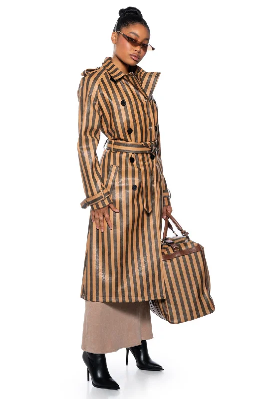 BLEEKER STREET STRIPE PU TRENCH