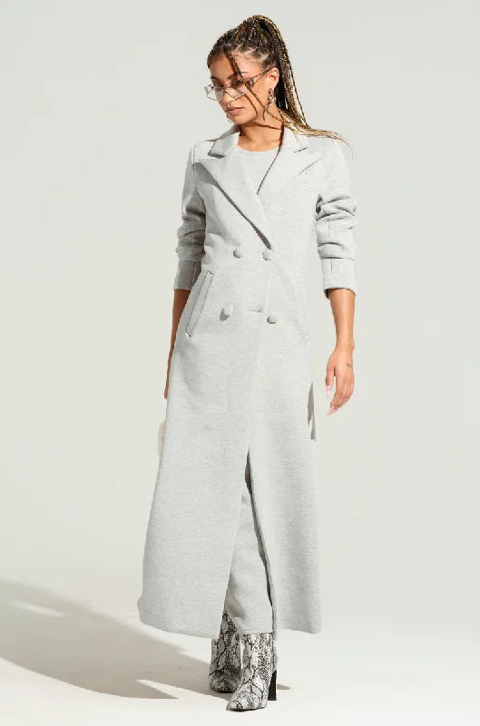 COCOA BUTTER SCUBA TRENCH IN GREY