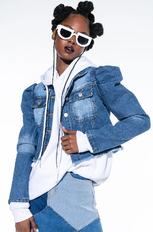 EVERYDAY PUFF SHOULDER DENIM JACKET