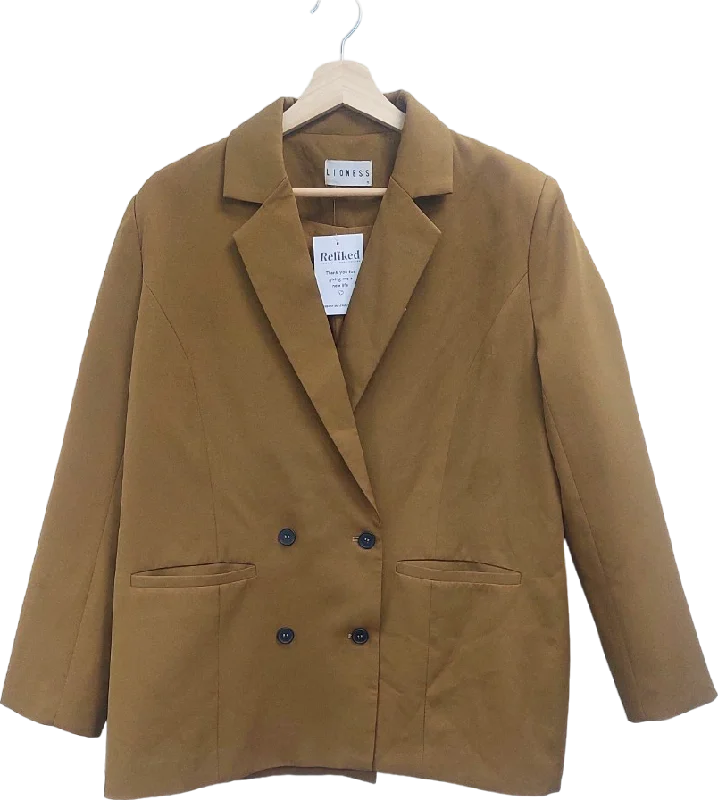 Lioness Brown Double Breasted Blazer UK S