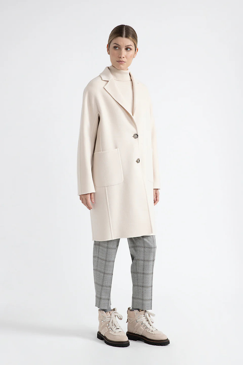 New Wool & Cashmere Coat - Barley