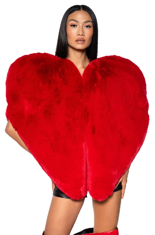 STAR CROSSED LOVER FAUX FUR HEART VEST